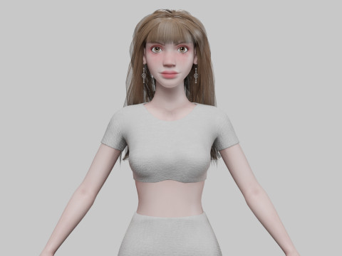 Basic sweet woman 3D Model