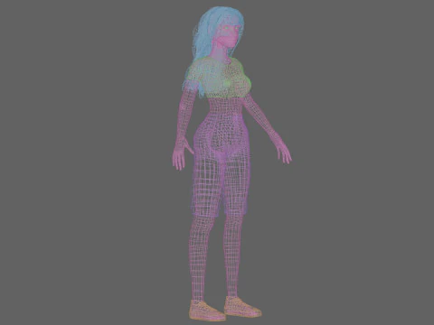 Basic sweet woman 3D Model