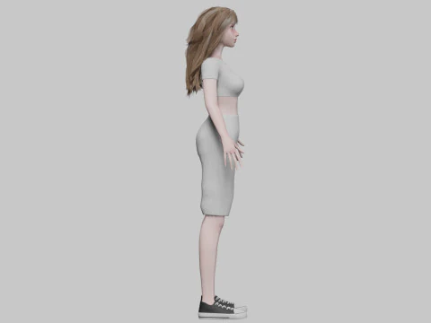 Basic sweet woman 3D Model