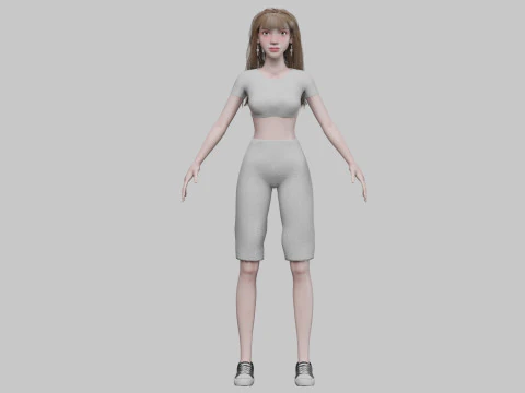 Basic sweet woman 3D Model