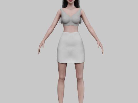 Beautiful cute woman V27653 Modèle 3D