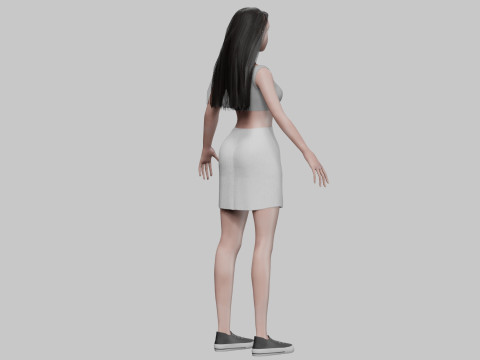 Beautiful cute woman V27653 Modèle 3D