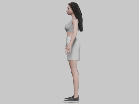 Beautiful cute woman V27653 Modèle 3D