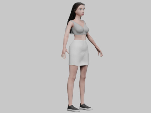 Beautiful cute woman V27653 Modèle 3D