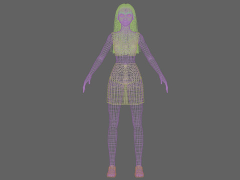 Beautiful cute woman V27653 Modèle 3D