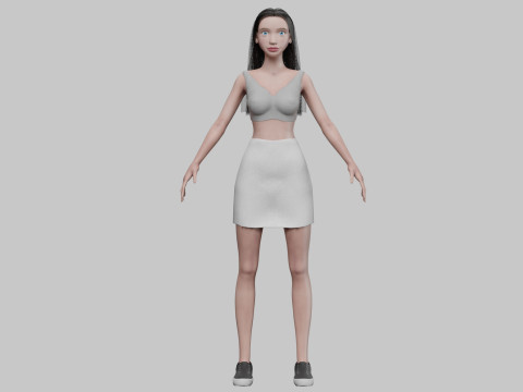 Beautiful cute woman V27653 Modèle 3D