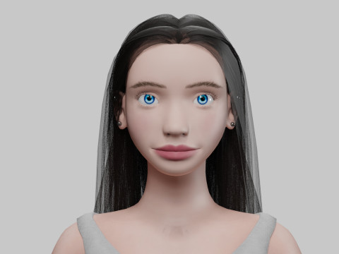 Beautiful cute woman V27653 Modèle 3D