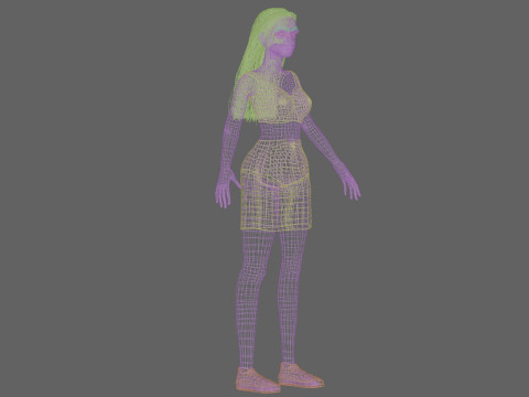 Beautiful cute woman V27653 Modèle 3D