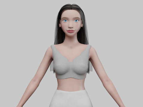 Beautiful cute woman V27653 3D Model