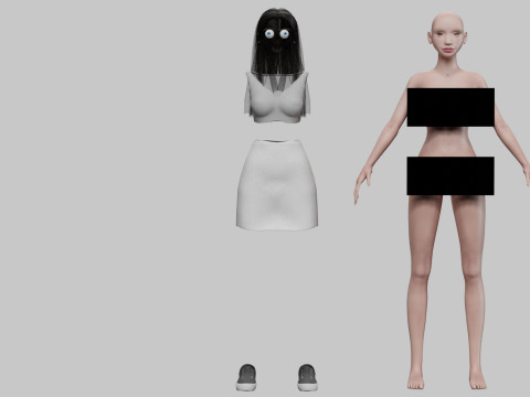 Beautiful cute woman V27653 Modèle 3D