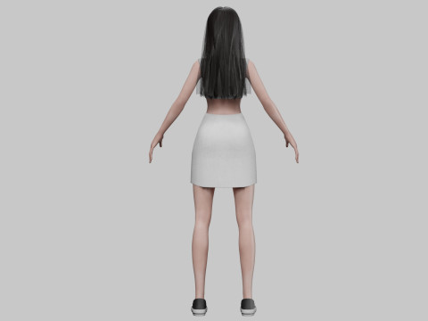 Beautiful cute woman V27653 Modèle 3D