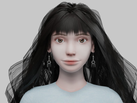Beautiful pretty woman V40860 3D Model