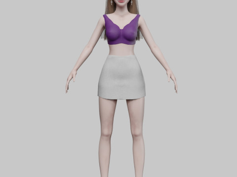 Classic cute woman V29705 3D Model