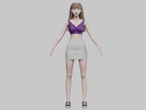 Classic cute woman V29705 3D Model