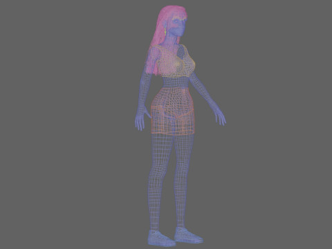 Classic cute woman V29705 3D Model