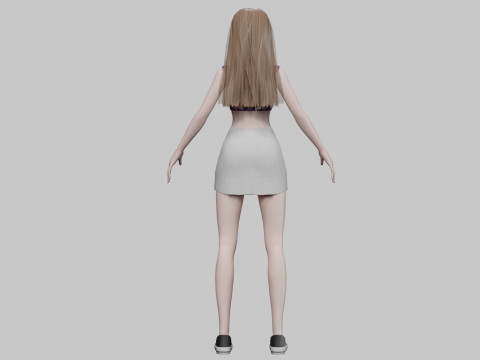 Classic cute woman V29705 3D Model