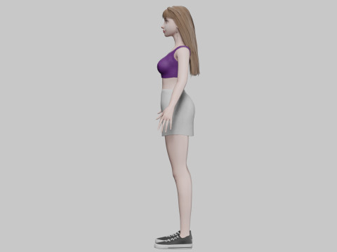 Classic cute woman V29705 3D Model