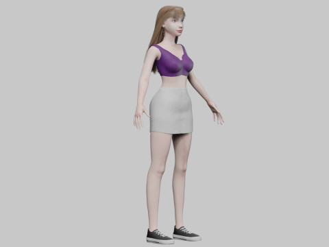 Classic cute woman V29705 3D Model