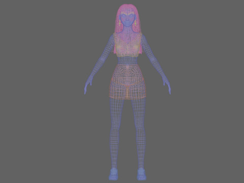 Classic cute woman V29705 3D Model