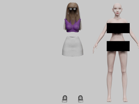Classic cute woman V29705 3D Model