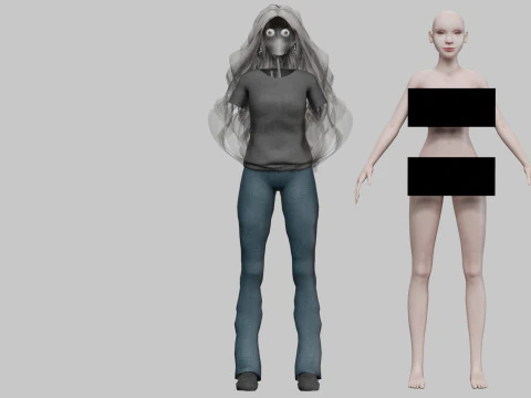 Classic young woman V43125 3D Model