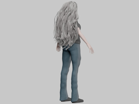 Classic young woman V43125 3D 模型