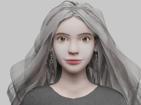 Classic young woman V43125 3D 模型
