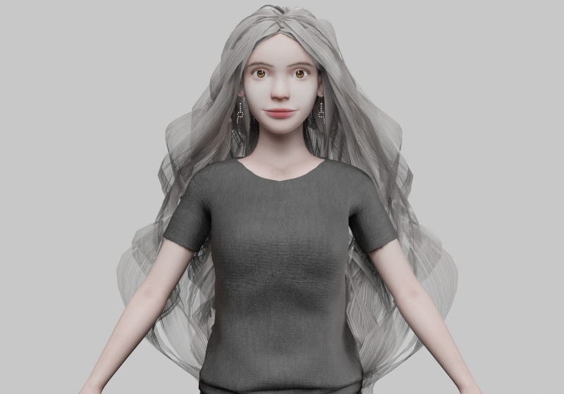 Classic young woman V43125 3D 模型 .c4d .max .obj .3ds .fbx .stl .blend 
