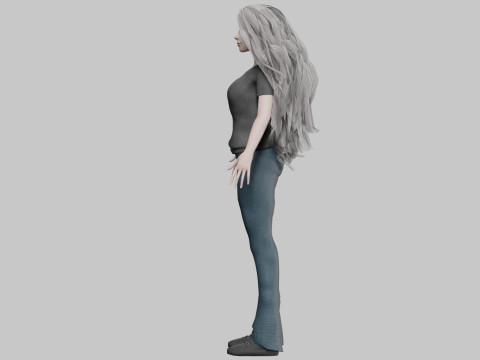 Classic young woman V43125 3D 模型