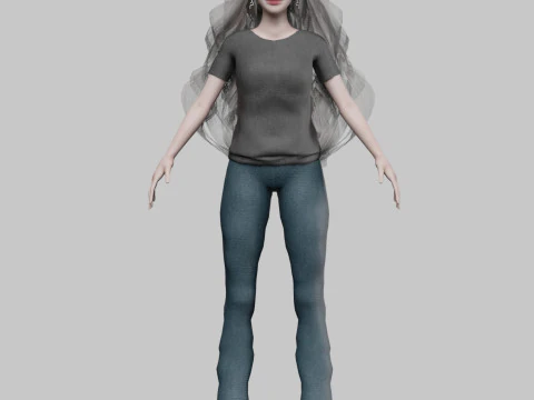 Classic young woman V43125 3D Model