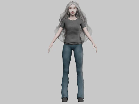 Classic young woman V43125 3D Model
