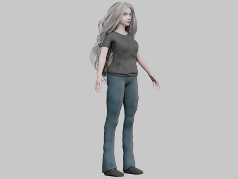 Classic young woman V43125 3D 模型