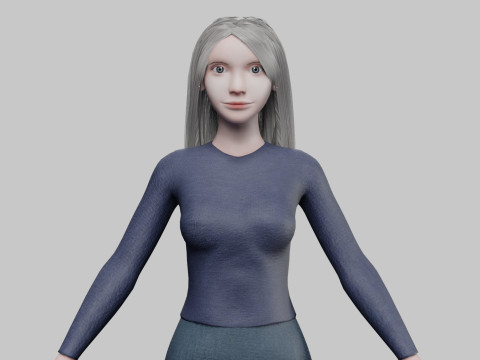 Cool cute woman V29847 3D Model