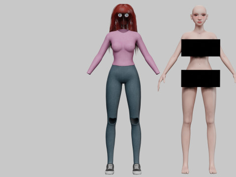 Cool pretty woman V35749 Model 3D