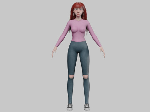 Cool pretty woman V35749 Model 3D