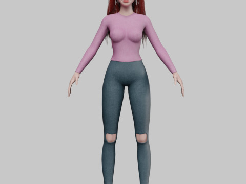 Cool pretty woman V35749 Model 3D