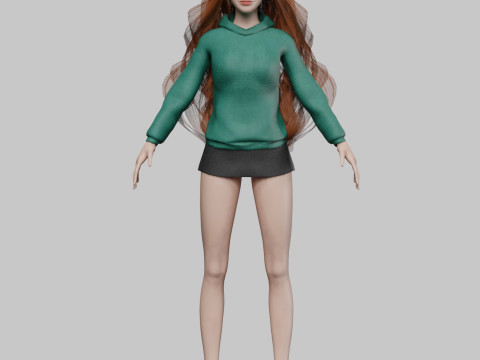Cool sweet woman V39153 Model 3D