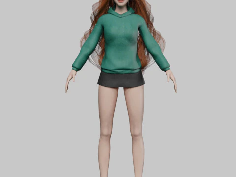 Cool sweet woman V39153 3D Model