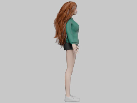 Cool sweet woman V39153 3D Model