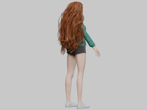 Cool sweet woman V39153 Model 3D