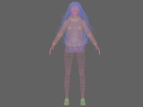 Cool sweet woman V39153 Model 3D