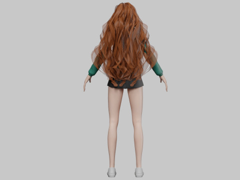 Cool sweet woman V39153 Model 3D