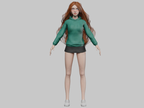 Cool sweet woman V39153 Model 3D