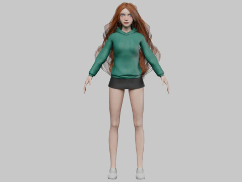 Cool sweet woman V39153 3D Model