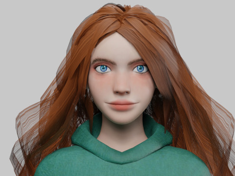Cool sweet woman V39153 Model 3D