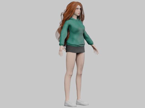 Cool sweet woman V39153 Model 3D