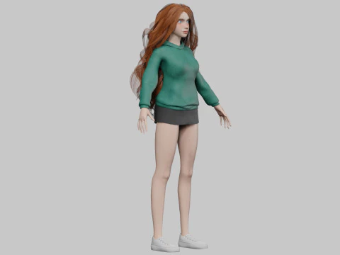 Cool sweet woman V39153 3D Model