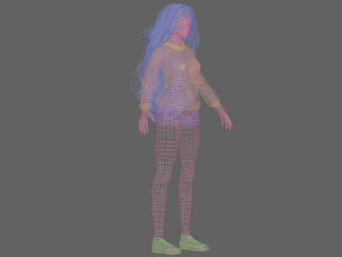 Cool sweet woman V39153 Model 3D