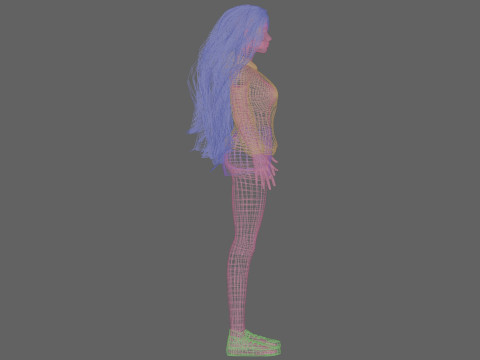 Cool sweet woman V39153 Model 3D