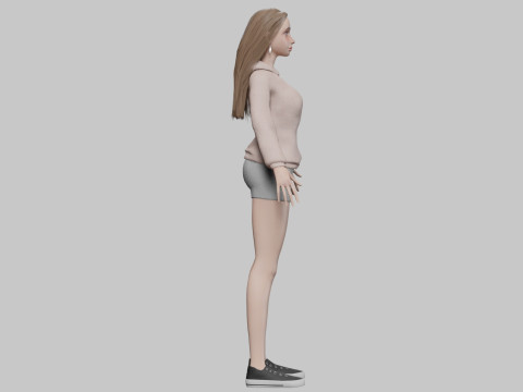 Cute basic woman V32675 Modello 3D